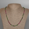 Collana in zoisite naturale, perle sfaccettate, diametro 4 mm +/-, lunghezza 51 cm +/-