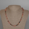 Collana in rodonite, perle lisce, diametro 7 mm ±, lunghezza 49 cm ±