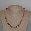 Collana in rodonite, pietra naturale, perle sferiche lisce, diametro 8,5 mm ±, lunghezza 49 cm ±