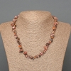 Collana in rodonite, granuli di pietra naturali, diametro 8x4 mm ±, lunghezza 47 cm ±