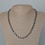 Collana di ematite rettangolare, dimensioni circa 7×8×5 mm, lunghezza 50 cm+