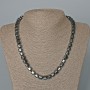 Collana di ematite a cubi, diametro 8 mm ±, lunghezza 48 cm ±