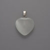 Pendente Cuore Occhio di gatto bianco, dimensioni 20×20×5 mm (+-), lunghezza 26 mm (+-)