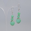 Orecchini Amazonite palline lisce, diametro 12 mm e 6 mm ±, lunghezza 48 mm ±, con inserti in metallo