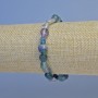 Bracciale in fluorite, perle levigate, diametro 9 mm ±, lunghezza 18 cm ±, elastico