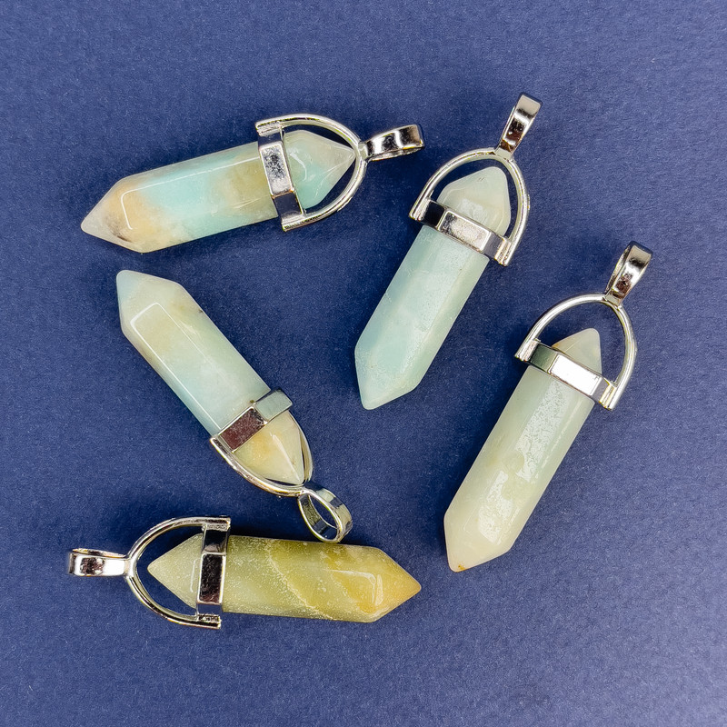 Pendente in amazonite esagonale 40 mm+