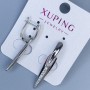 Orecchini Xuping rodio con strass bianchi, lunghezza 38 mm +