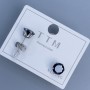 Orecchini a perno Xuping con pietra nera 6 mm ± rodio