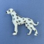 Spilla Cane bianca con macchie 42×60 mm+