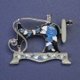 Spilla macchina da cucire smalto colore argento 30×38 mm+