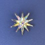 Spilla «Stella» con strass arcobaleno e metallo argentato 30 mm+