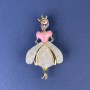 Spilla-pendente Principessa con cristallo rosa
