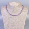 Collana in ametista, pietra naturale taglio sfaccettato, diametro 4×4 mm ±, lunghezza 45 cm ±, con chiusura