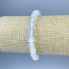 Bracciale pietra lunare sfaccettata, diametro 8 mm, lunghezza 18 cm, elastico