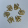 Fornitura pendente palma artigianale, colore metallo bronzo, dimensioni 12x11x1 mm ± foro, diametro 1,5 mm ± confezione 20 g (~50 pezzi)