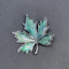 Spilla-pendente Haliotis Foglia metallo argentato 45 mm