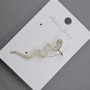 Orecchino clip-on dorato, lunghezza 41 mm ±, strass bianchi e verdi