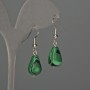 Orecchini in malachite a goccia 10×15 mm ±, lunghezza circa 35 mm ±