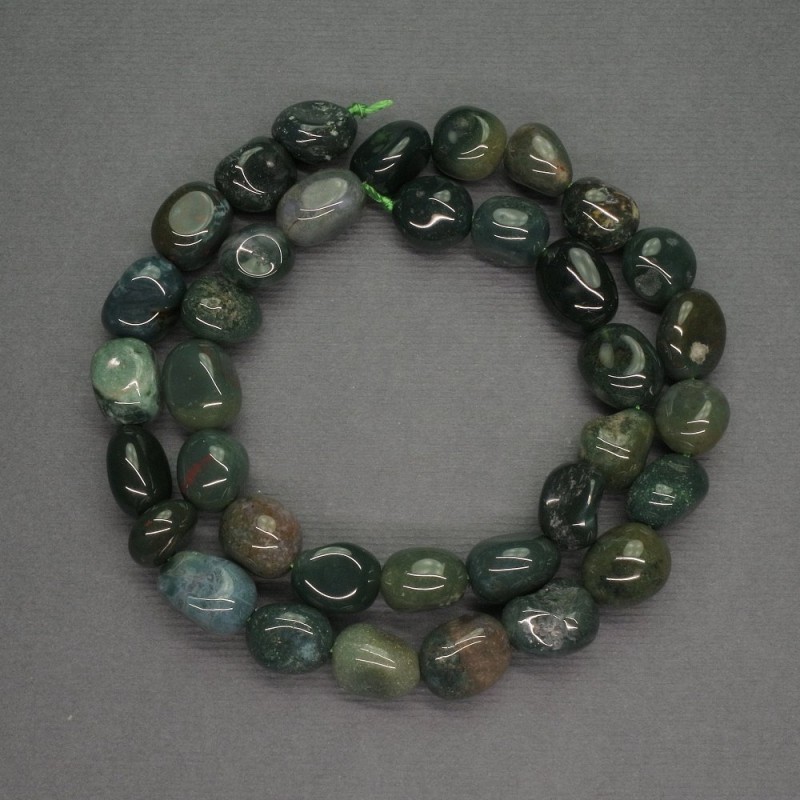 Perline di jasper verde levigate, diametro 9×10 mm, lunghezza circa 38 cm
