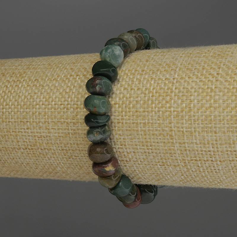 Bracciale in diaspro levigato, perline levigate, diametro 9×7 mm, lunghezza 18 cm, elastico