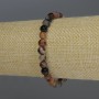 Bracciale in agata con perle lisce, diametro 6 mm, lunghezza 18 cm elastico