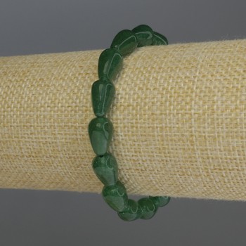 Bracciale Crisoprasio a goccia, diametro 12x8 mm, lunghezza 18 cm, elastico