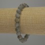 Bracciale in labradorite con perle lisce, diametro 8 mm, lunghezza 18 cm, elastico