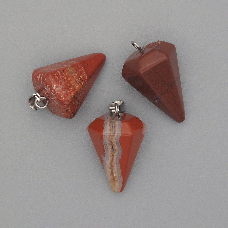 Pendente «Pendolo» Diaspro Rosso 28x20x14 mm+
