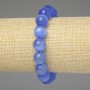 Bracciale Occhio di Gatto Blu - perle lisce 12 mm ±, lunghezza 18 cm ± elastico