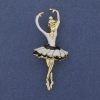 Spilla-ciondolo «Ballerina» smalto bianco e metallo dorato 25×57 mm+