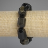 Bracciale in pietre naturali di obsidiana solare con faccette multiple, diametro 20×15–16 mm, lunghezza 18 cm