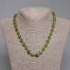 Collana in giadeite sfaccettata a grani, diametro circa 10×8 mm ±, perline 3 mm ±, lunghezza 45 cm ± con chiusura