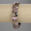 Bracciale rodonite sfaccettato a maglie 15x10 mm, lunghezza 18 cm, elastico