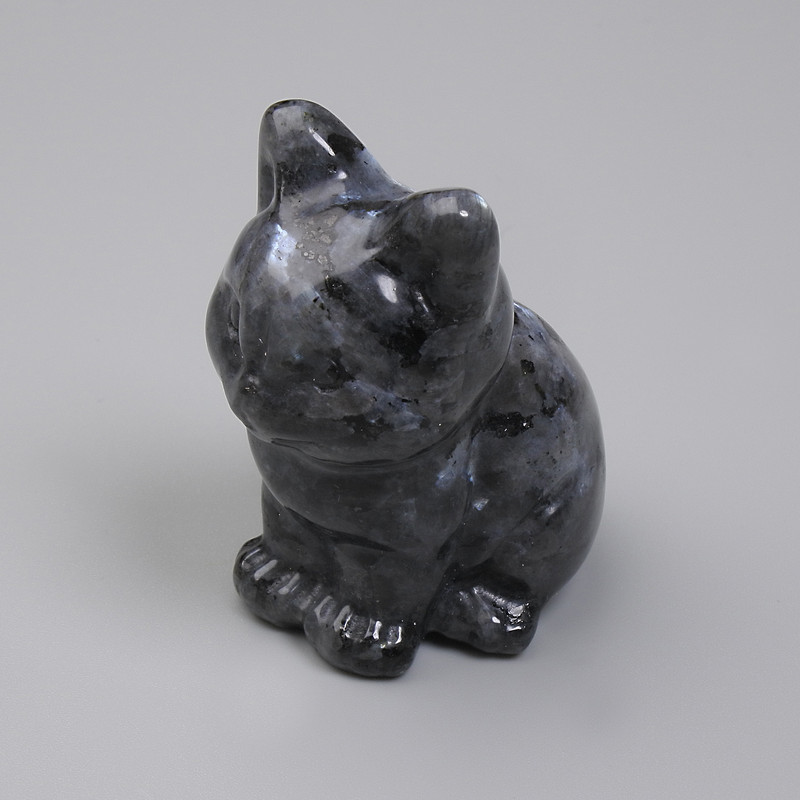 Statuetta Gatto in Labradorite 40×30×23 mm+