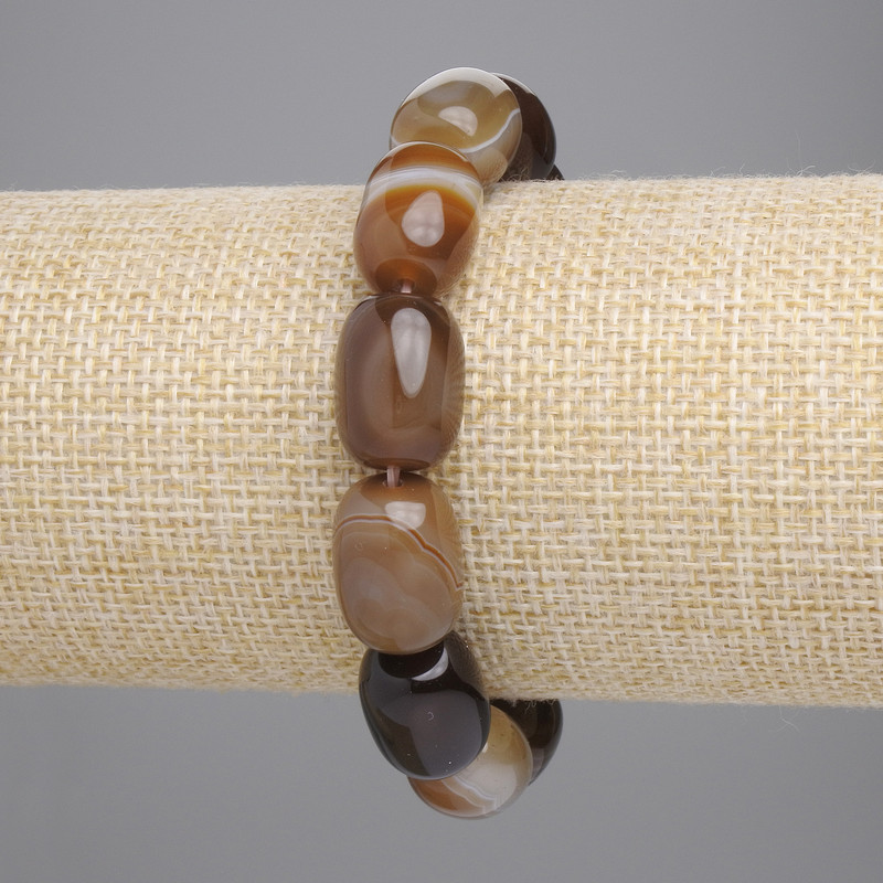 Bracciale Agata barile 15×12 mm +-, lunghezza 18 cm +- elastico