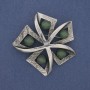Spilla Accento Nefrite metallo argentato 60 mm+