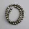 Perline di pirite, sfere lisce, diametro 8 mm ±, lunghezza circa 37 cm ±