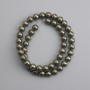 Perline di pirite, sfere lisce, diametro 8 mm ±, lunghezza circa 37 cm ±