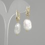 Orecchini con perle barocche 18×15 mm +-, lunghezza 40 mm+