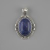 Pendente lazurite 34x21 mm ± metallo argentato