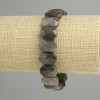 Bracciale Ossidiana argentata maglia sfaccettata arrotondata, diametro 15x10, 5-11mm+-, lunghezza 18cm+- stretch