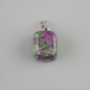 Pendente Totem zoisite blocco 14×11×11 mm ±, lunghezza circa 23 mm, dimensioni assortite