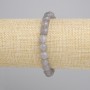Bracciale d'Agata fumé con palline sfaccettate, diametro 8 mm, lunghezza circa 18 cm, elastico