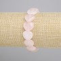 Bracciale Quarzo rosa cuore, diametro 14mm+-, lunghezza 18cm+- elastico