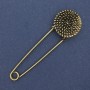 Spilla spillone metallo dorato 75x22mm+