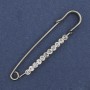 Spilla a spillo strass bianchi 60x12mm+- metallo argentato