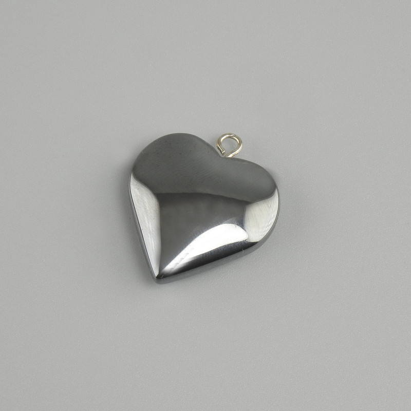 Pendente in ematite a forma di cuore, diametro 20×20 mm+
