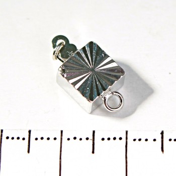(18 mm) Chiusura quadrata per bracciali con fermo
