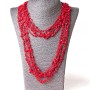 ( 140 cm ) Collana a ragnatela rossa con pendenti rotondi