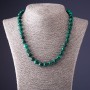 Collana in malachite pressata, diametro 10 mm, lunghezza 45 cm
